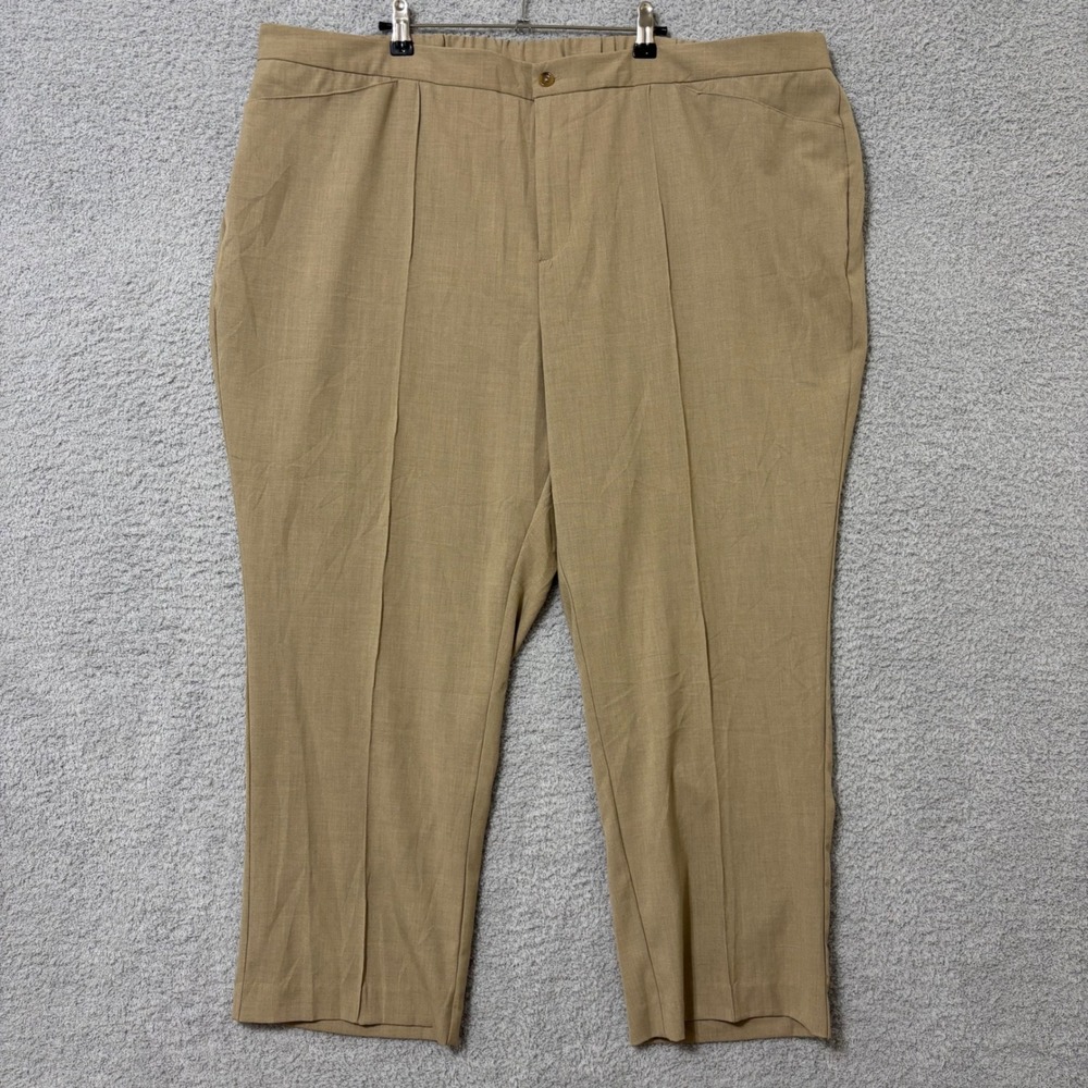 Work Casual Petite Ankle Pants 28WP Neutral Office Stretch Slacks Elastic Back